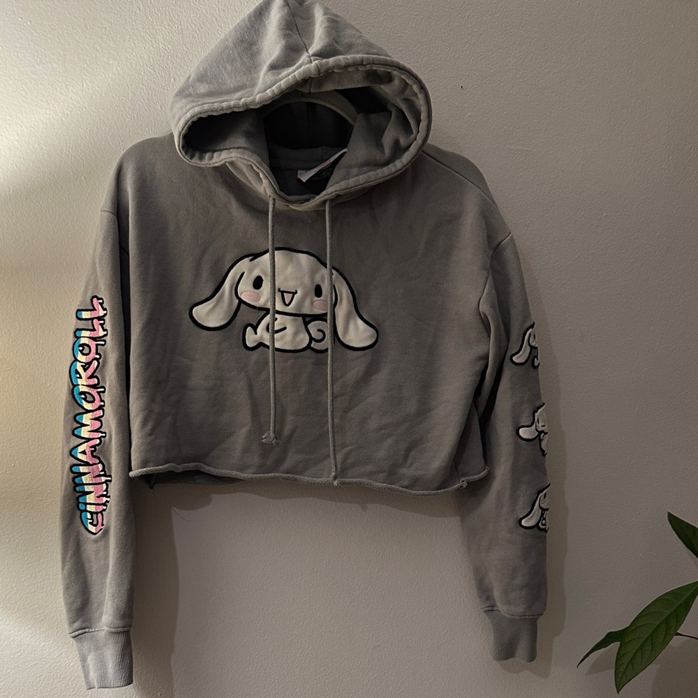 Gray Cropped Hoodie for Women - Preloved